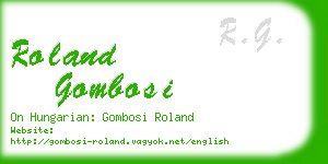 roland gombosi business card